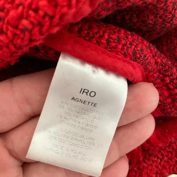 IRO AGNETTE red distressed tweed jacket - Picture 9 of 16